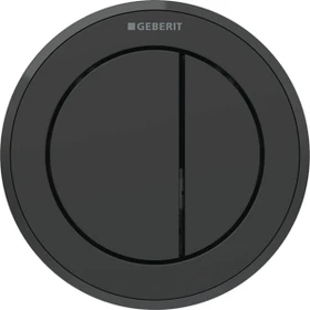 Geberit Typ 10 Fernbetätigung pneumatisch, für 2-Mengen-Spülung, Möbeldrücker, schwarz matt, easy-to-clean-beschichtet/schwarz