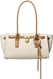 Michael Kors Hamilton Moderne Small mit Signature-Logomuster Schultertasche vanilla/acorn
