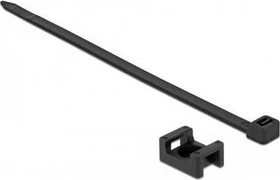 DeLOCK Schraubhalter, 23x16mm mit Kabelbinder, 7.2mm, 150mm, schwarz, 10 Stück