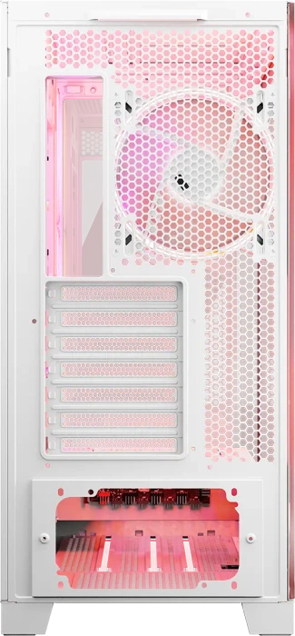 Modecom Volcano Space Apex ARGB Midi White, weiß, Glasfenster