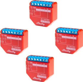 Shelly Plus 1PM, 1-Kanal, Unterputz, Schaltaktor, 4er-Pack