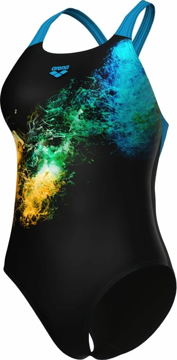 Arena Vibrant Badeanzug black multi/turquoise (Damen)