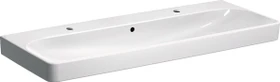Geberit Smyle Square Waschtisch 120cm, Hahnloch links und rechts, mit Überlauf, weiß