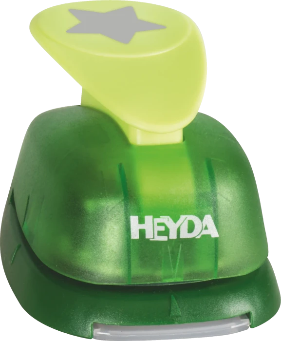 Heyda Hebel-Motivstanzer XXL, Stern, gelb/grün, 48mm