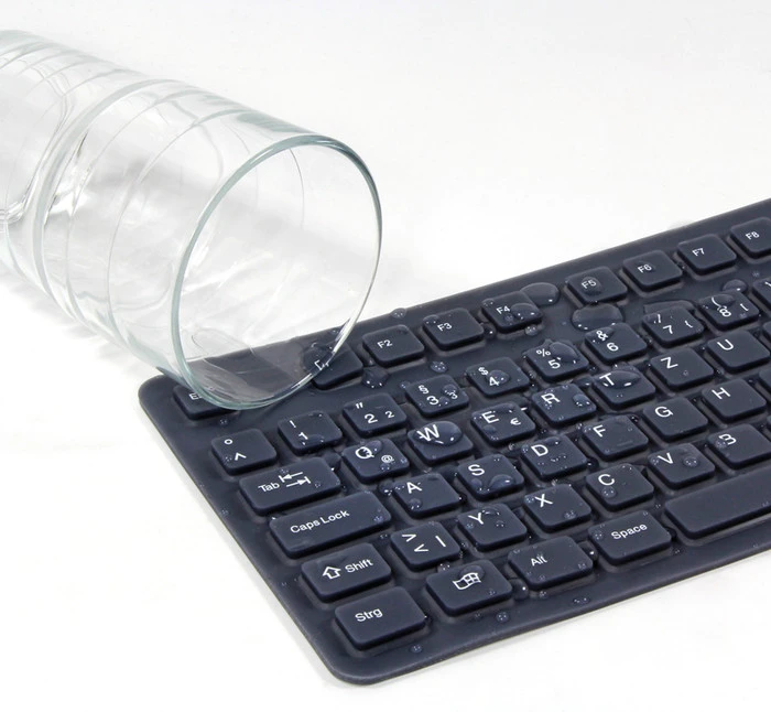 LogiLink Flexible Waterproof Keyboard schwarz, PS/2 &, PS/2 & USB, DE