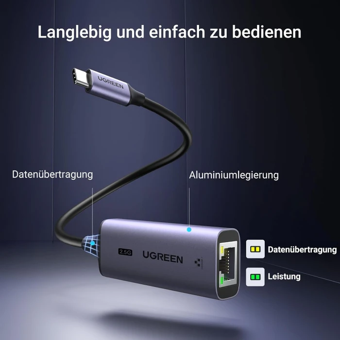 Ugreen CM648 LAN-Adapter, USB-C 3.0 [Stecker]