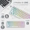 RK Royal Kludge RK61 60% Wireless, weiß, LEDs RGB, hot-swap, RK BLUE, USB/Bluetooth, US Vorschaubild
