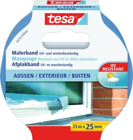 tesa Malerband Professional Outdoor blau, Klebeband, 25mm/25m, 12 Stück
