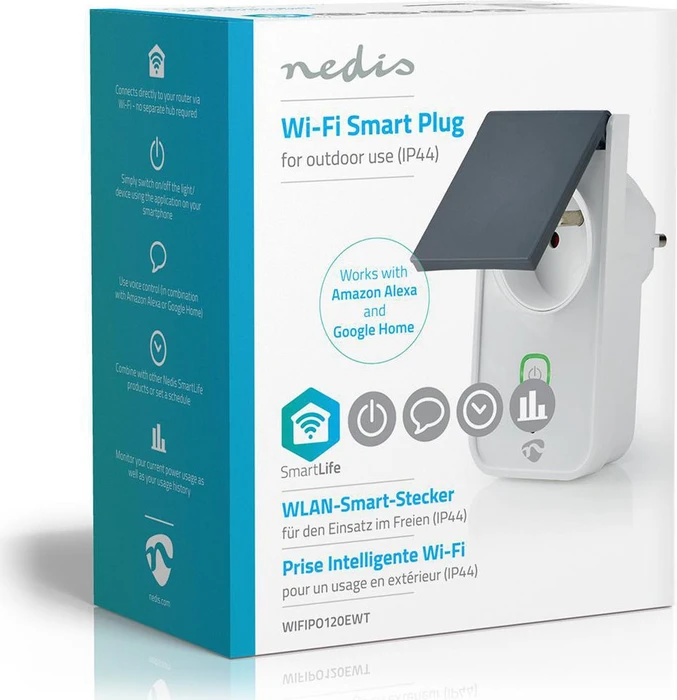 Nedis WLAN Smart-Steckdose Outdoor, 3680W, Typ E, Smart-Steckdose