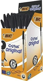 BIC Cristal Original medium Kugelschreiber schwarz/transparent, 50er-Pack