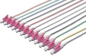 Digitus Pigtail-Set LWL Simplex Kabel, OM4, 1x LC Stecker/1x LC Stecker, 2m, Farbsortiment, 12er-Set