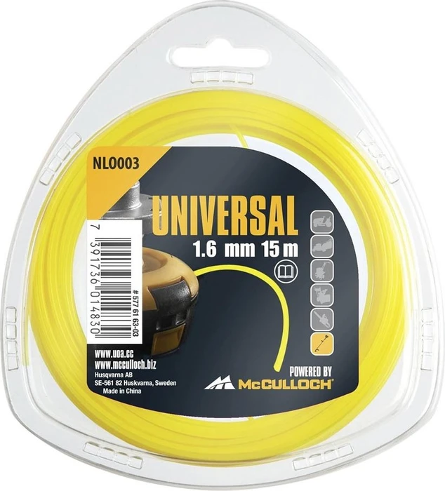 McCulloch NLO003 Nylon Trimmerfaden für Rasentrimmer, 1.6mm/15m