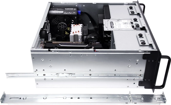 SilverStone RM41-H08, Rackmount Storage, grau/schwarz, 4HE, ATX