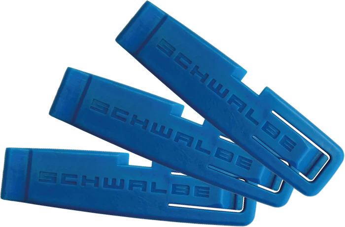 Schwalbe tire Lever Bicycle - Set of 3 Bicycle tire levers - 3 in 1 Bicycle Tool, Bicycle tire levers with Integrated Clamping Function and SV Valve core Spanner