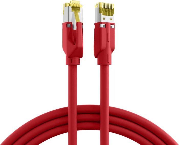 EFB Elektronik TM31 Dätwyler 7702 Patchkabel, Cat7/Cat6a, S/FTP, RJ-45/RJ-45, 15m, rot