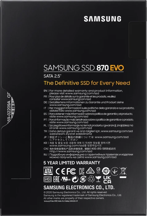 Samsung SSD 870 EVO 2TB, 2.5" / SATA 6Gb/s