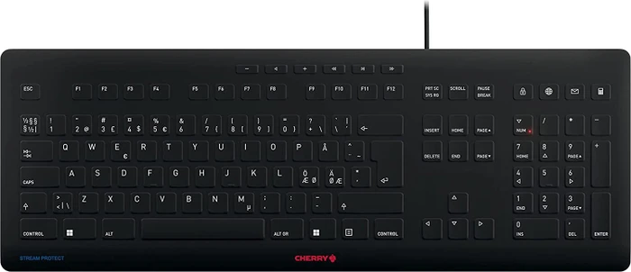 Cherry Stream Protect Keyboard, schwarz/grau, USB, EU