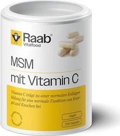 Raab Vitalfood MSM mit Vitamin C Kapseln, 200 Stück