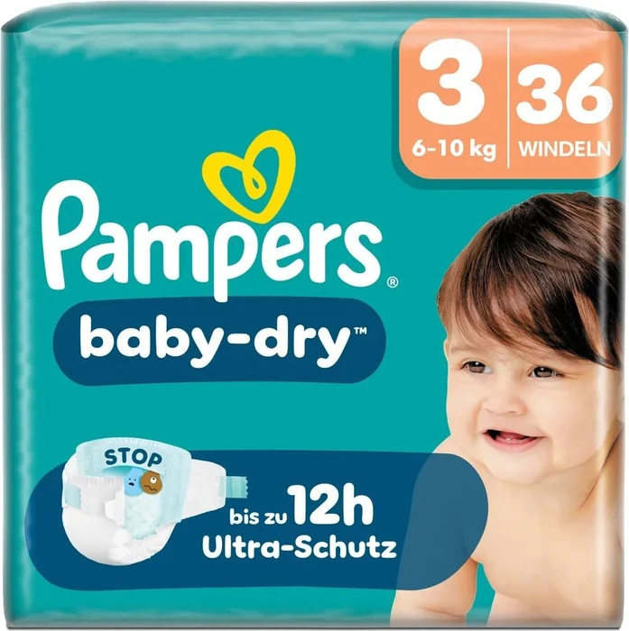 Pampers Baby-Dry Gr.3 Einwegwindel, 6-10kg, 36 Stück