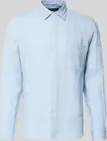 Marc O'Polo Regular Leinen Hemd langarm dusted blue (Herren)