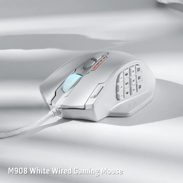 Redragon M908 Impact RGB MMO weiß, USB