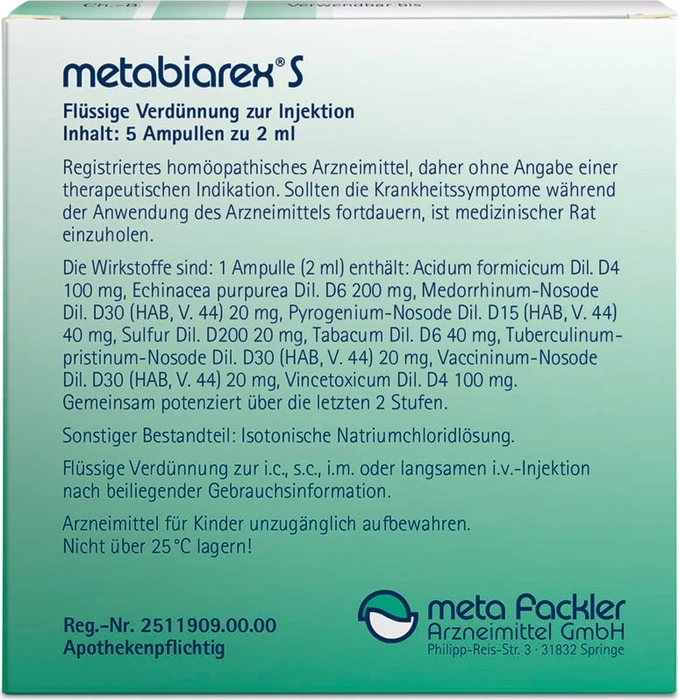 Metabiarex S Injektionslösung, 100ml (50x 2ml)