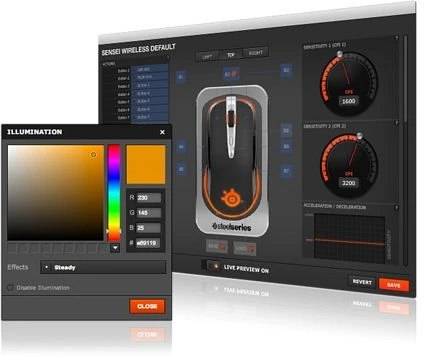 SteelSeries Sensei Wireless, USB