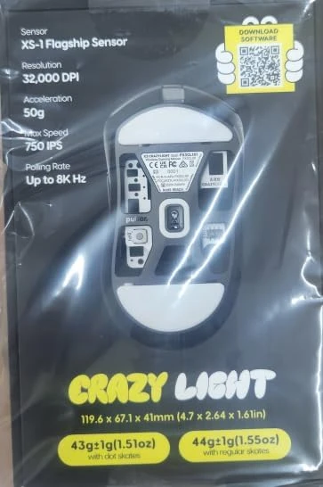 Pulsar Gaming Gears X3 LHD CrazyLight Mini Wireless Jet Black, Linkshänder, USB