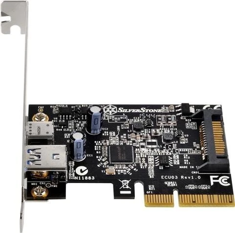 SilverStone ECU03, 1x USB-A 3.1, 1x USB-C 3.1, PCIe 2.0 x2