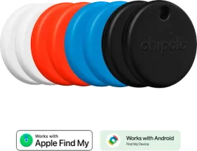 Chipolo Pop schwarz/weiß/rot/blau, 8er-Pack