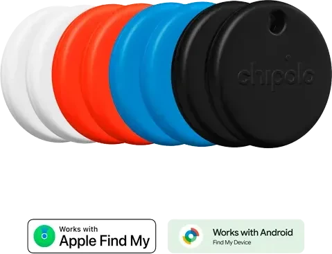 Chipolo Pop schwarz/weiß/rot/blau, 8er-Pack