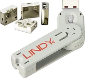 Lindy USB Portblocker, weiß, 4er-Pack