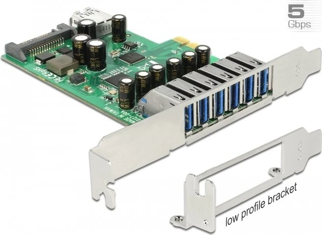 DeLOCK 7x USB-A 3.0, PCIe 2.0 x1