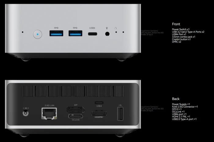 Minisforum AI X1, Ryzen 7 255, 64GB RAM, 1TB SSD