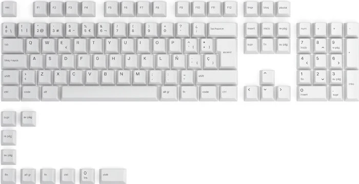 Glorious GPBT Keycaps, Kunststoff (PBT), Arctic White, weiß, 115 Tasten (105+10), ISO-ES