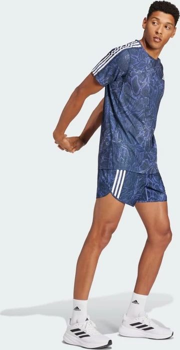 adidas Own the Run Excite Allover Print Aeroready Shorts Laufhose kurz semi cobalt blue (Herren)