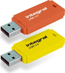 Integral Neon 64GB orange/gelb, USB-A, USB 3.2 Gen 1×1, 2er-Pack