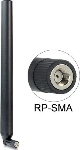 DeLOCK WLAN ac/a/h/b/g/n Antenne, 5GHz/2.4GHz, 5.50-9dBi, RP-SMA, omnidirektional, schwarz