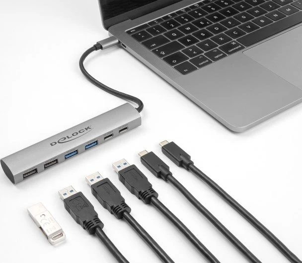 DeLOCK 6-Port USB-Hub, USB-C 3.1 [Stecker]