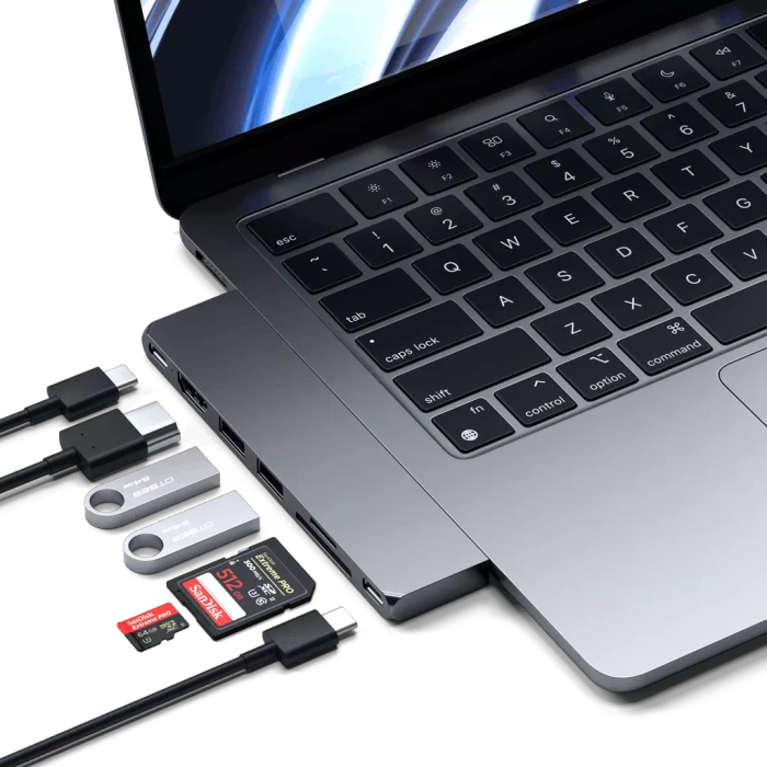 Satechi Pro Hub Slim Adapter, Space Gray, 2x USB4 [Stecker]