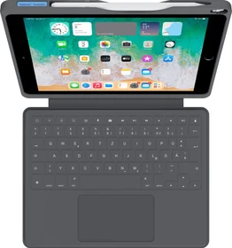 Deqster Smart Rugged Touch PLUS Keyboard für iPad 7/iPad 8/iPad 9, grau, DE