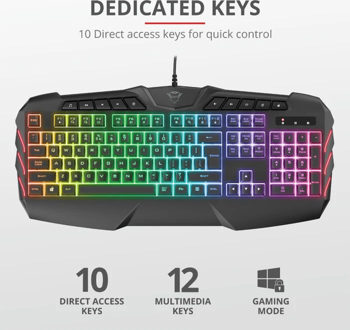 Trust Gaming GXT 881 Odyss, LEDs RGB, USB, DE