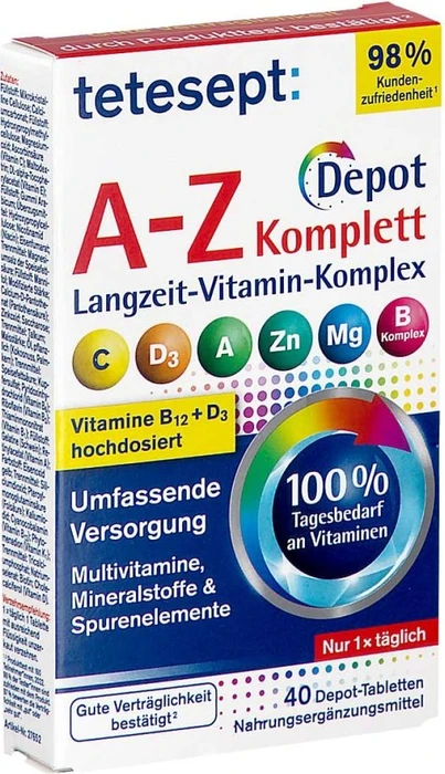 Tetesept A-Z DEPOT Langzeit-Vitamin-Komplex Filmabletten, 40 Stück