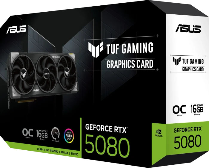 ASUS TUF Gaming GeForce RTX 5080 OC, TUF-RTX5080-O16G-GAMING, 16GB GDDR7, 2x HDMI, 3x DP