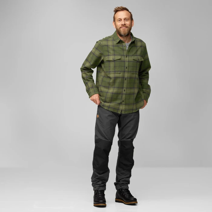 Fjällräven Övik Twill Hemd langarm deep forest/green (Herren)