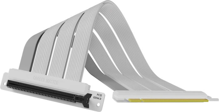 Cooler Master Riser Cable, gewinkelt, PCIe 4.0, 200mm, weiß