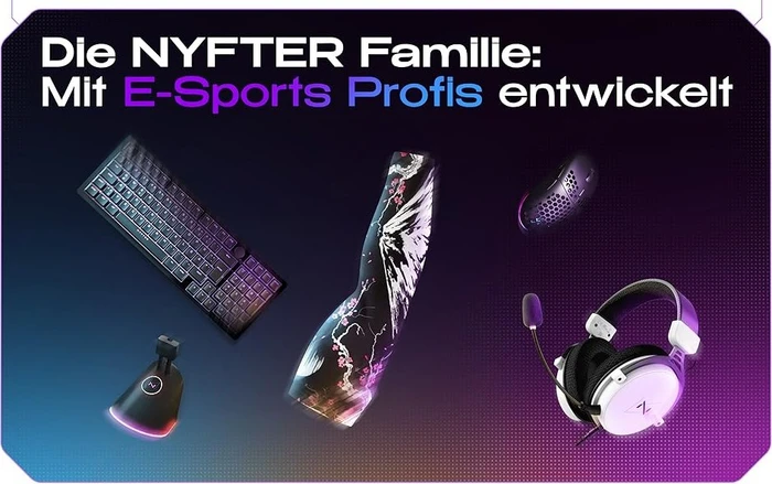 Nyfter Nyfpad XXL Liquid Premium Gaming Mousepad, 900x500mm, Design weiß/schwarz