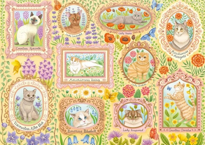 Schmidt Spiele Adelige Katzen in Blütenpracht