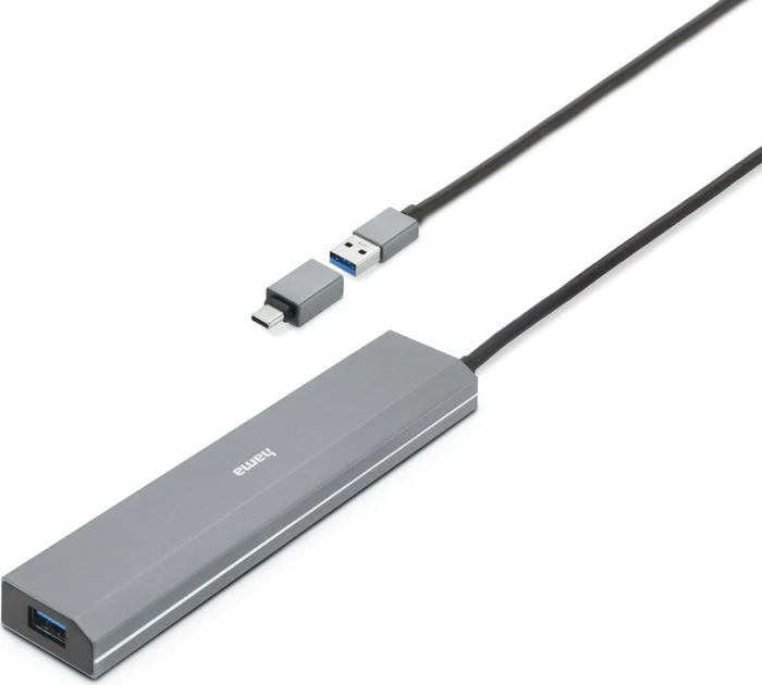 Hama USB-Hub 7 Ports, 1x USB-C 3.0, 6x USB-A 3.0, USB-C 3.0/USB-A 3.0 [Stecker]