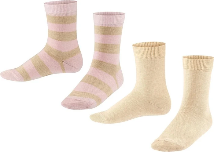 Falke Happy Stripe Socken sand mel., 2 Paare (Junior)
